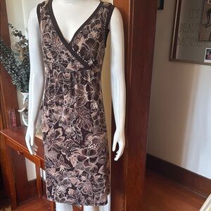 NWT northern reflections size small Floral Brown Sleeveless Dress